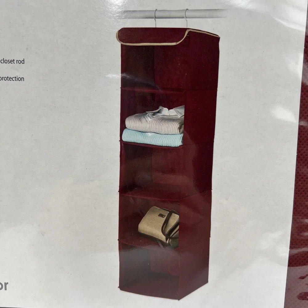 Whitmor 5 Section Closet Organizer Hanging Shelves‎ Sturdy Metal Frame
